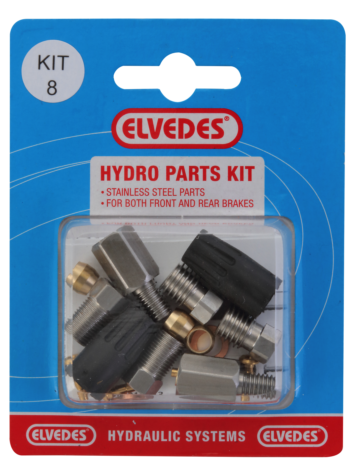 Hydro Elvedes Parts kit 8: M9x1,25 + M6 (Mag. MT2) Stainless Steel Parts pour Front et R