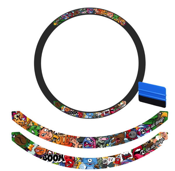 Kit stickers jantes stickerbomb 40 mm Riesel Design
