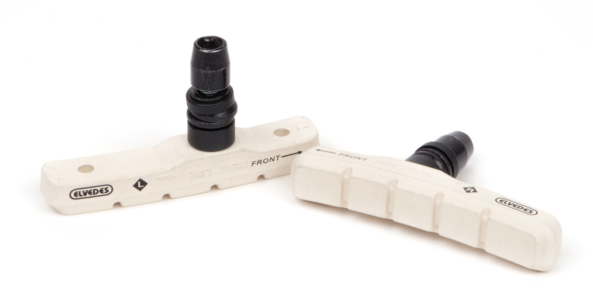 Paire de patins de frein Elvedes V-Type 72mm White Compound