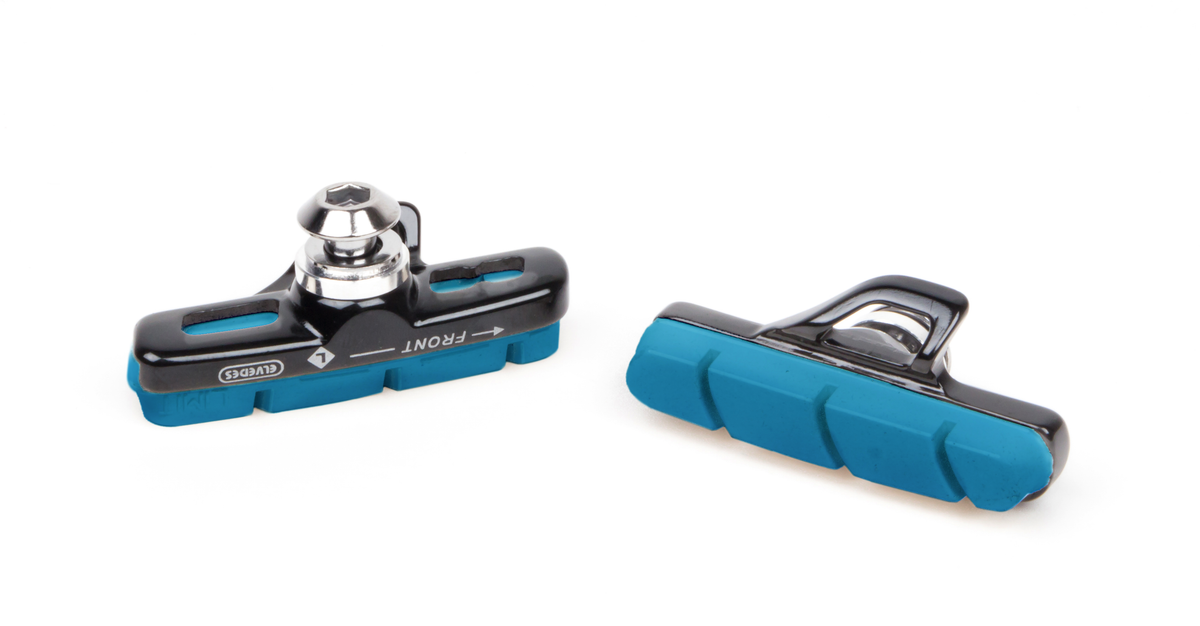 Paire de patins plus porte patins alu 55mm Elvedes pour jante Carbon Campagnolo