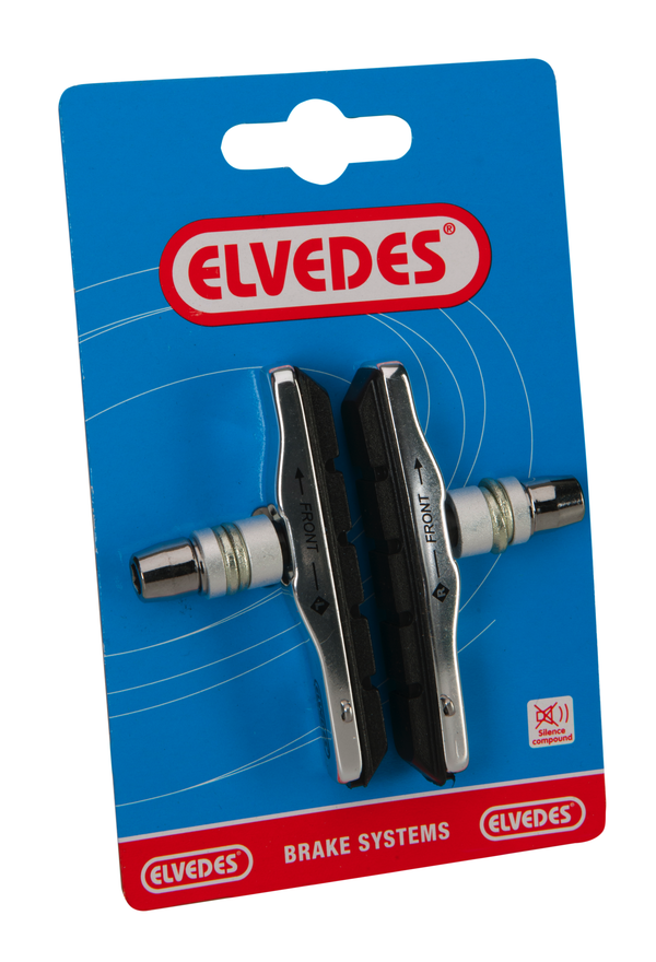 Paire de patins plus porte patins alu Elvedes V-type 72mm