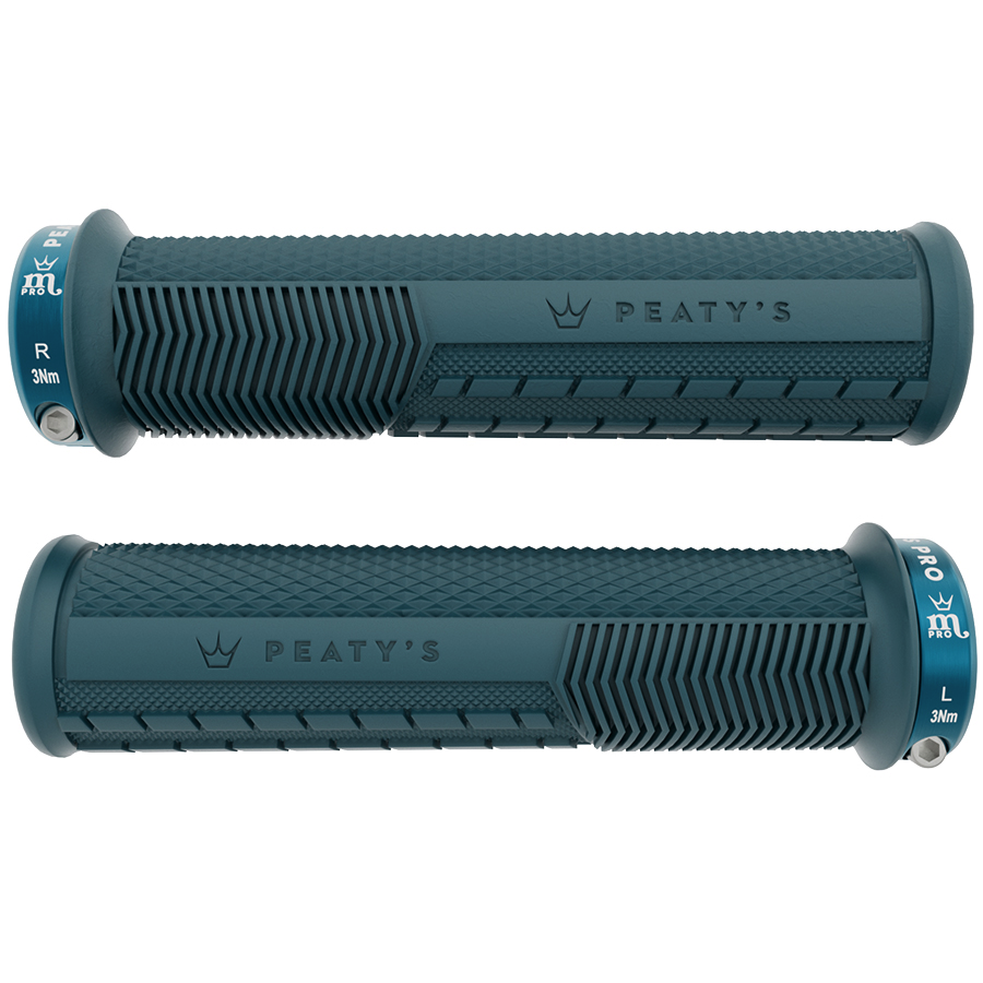Poignées Peaty's Monarch Pro Knurl épais (32-34mm) Supersoft Storm Blue