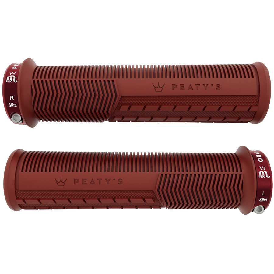 Poignées Peaty's Monarch Pro Mushroom fin (30-32mm) Supersoft Brick Red
