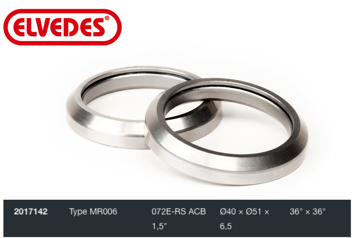 Roulement de jeu de direction Elvedes type MR006 1,5" Ø40xØ51x6,5 36°x36°