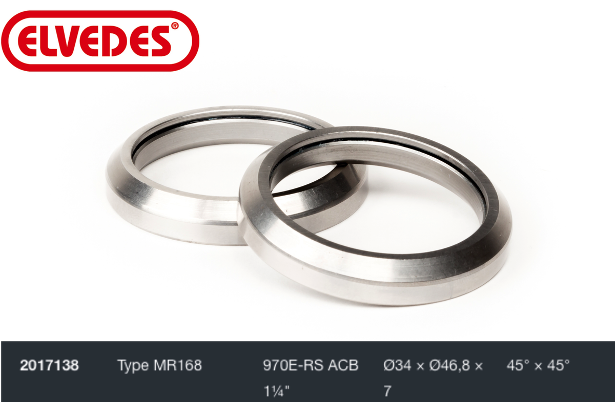 Roulement de jeu de direction Elvedes type MR168 1-1/4" Ø34x46,8x7 45°x45°