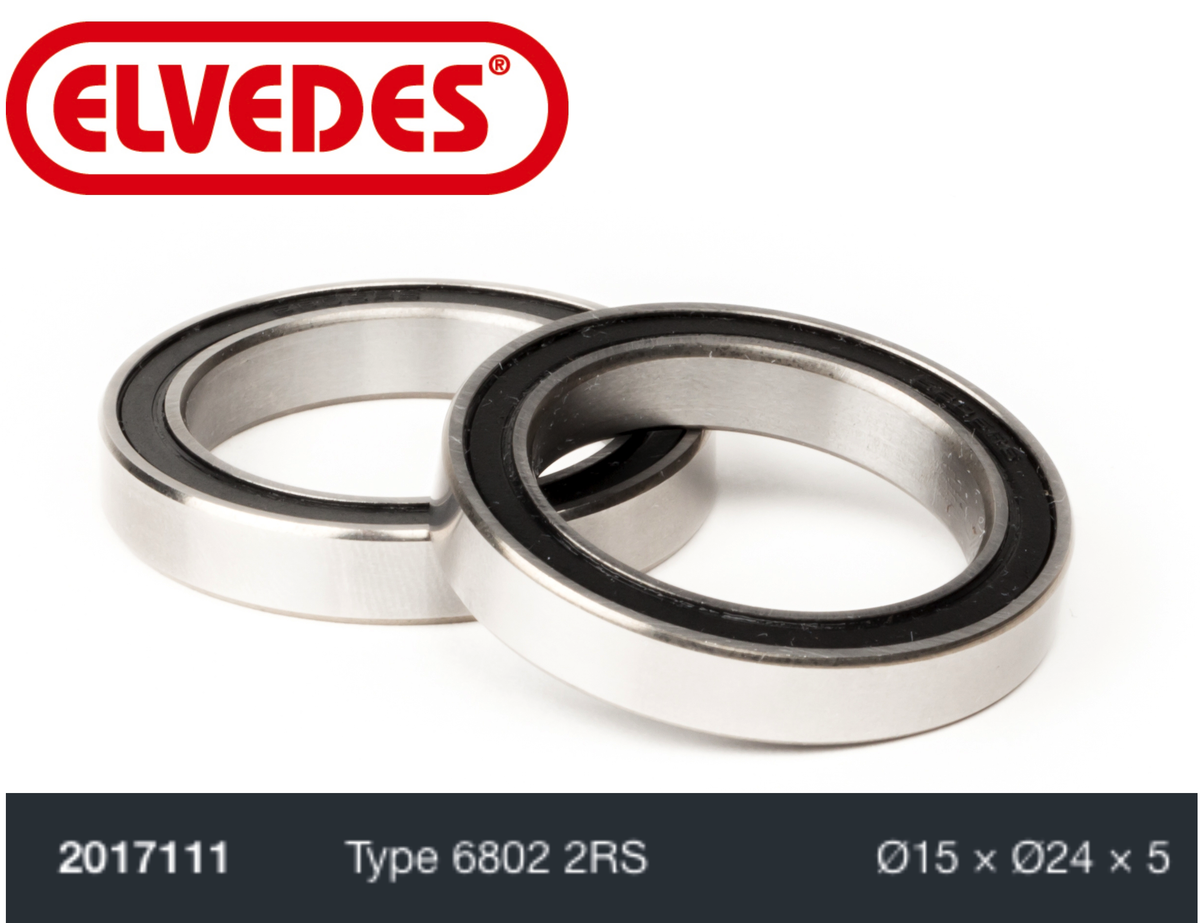 Roulement Elvedes type 6802 2RS Ø15 x Ø24 x 5