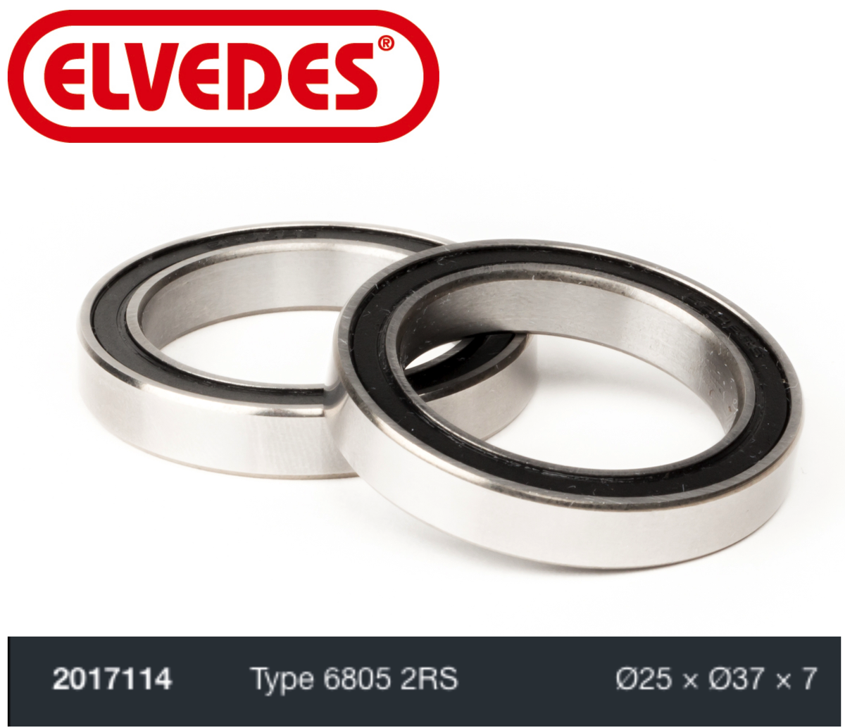 Roulement Elvedes type 6805 2RS Ø25 x Ø37 x 7
