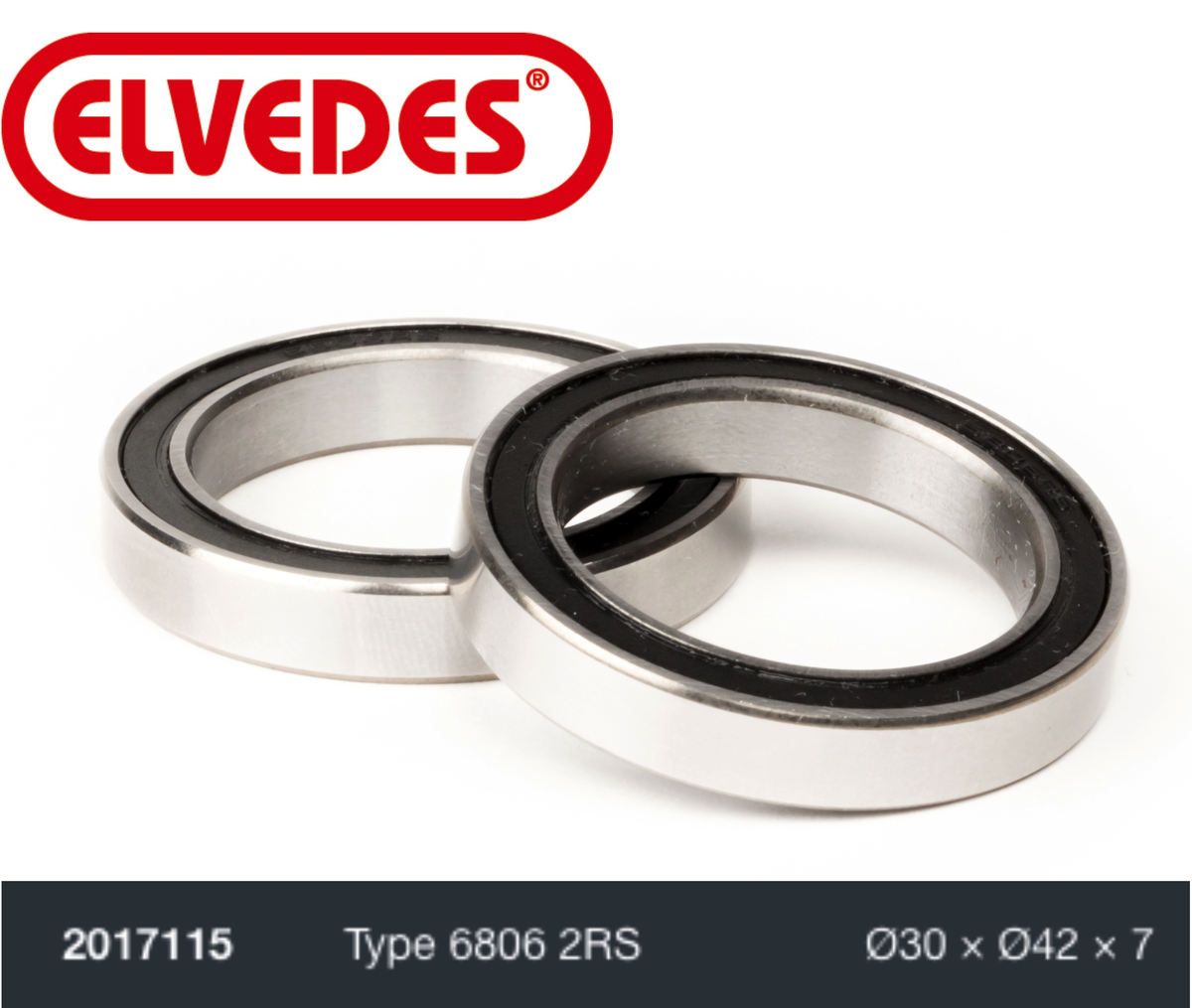 Roulement Elvedes type 6806 2RS Ø30 x Ø42 x 7
