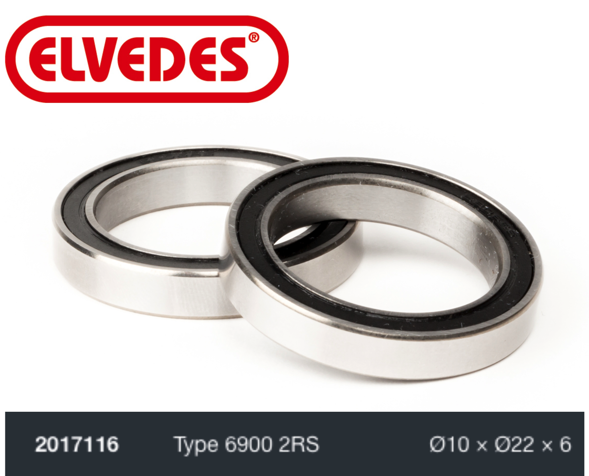 Roulement Elvedes type 6900 2RS Ø10 x Ø22 x 6