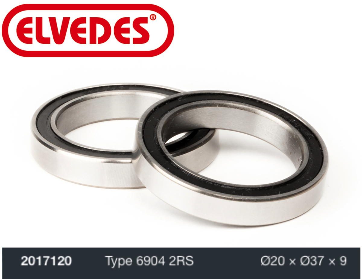 Roulement Elvedes type 6904 2RS Ø20 x Ø37 x 9