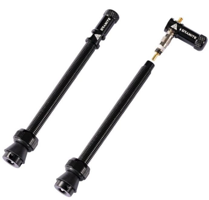 Valves (80mm) et bouchons de valve Granite CNC/démonte obus Juicy Nipples