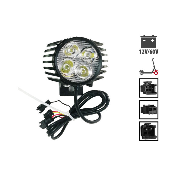 Lampe LED et klaxon avant noir - vue 3