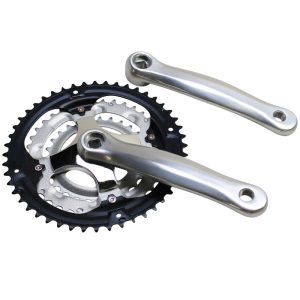 Pédalier VTT P2R 7-8V. Alu Argent 170 mm 48-38-28 (Boîtier 118 mm)