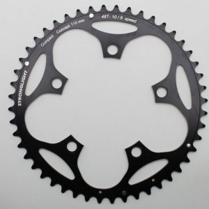 Plateau Route 5 branches Ø 110 Stronglight Dural 48 dents Extérieur Noir Type Shimano 10-9V.