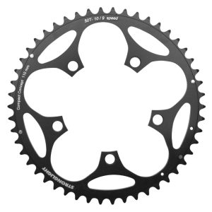 Plateau Route 5 branches Ø 110 Stronglight Dural 50 dents Extérieur Noir Type Shimano 9-10V.