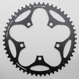 Plateau Route 5 branches Ø 110 Stronglight Dural 52 dents Extérieur Noir Type Shimano 10-9V.