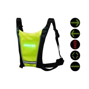 LED safety vest with remote control, yellow