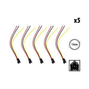 Prise JST 3 pin avec câble mâle x5
