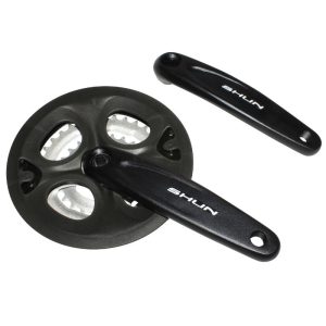Pédalier VTT P2R 7-8V. Alu Noir Black-X 170 mm 42-34-24 (Boîtier 113 mm) Avec Pare Chaîne
