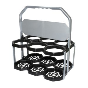 Panier Roto Pour Transport Des Bidon Pliable Noir-Gris (Pour 6 Bidons)