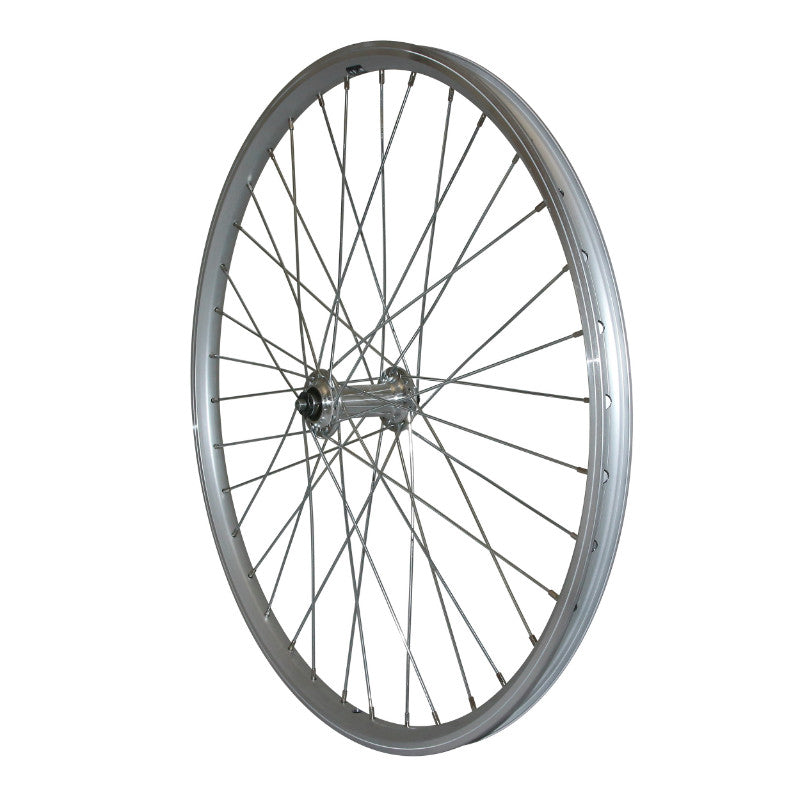 Roue VTT Patin Blocage 24" Er10 Avant Argent Moyeu Alu Jante 19C