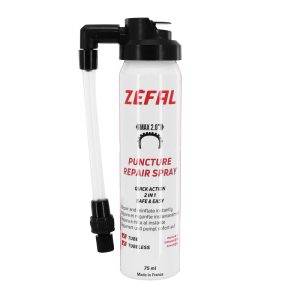 Bombe Anti-Crevaison Zefal Pneu Route-Gravel (Max 2.0") Tubeless - Tubetype Presta-Schrader ( 75Ml) Raccord Flexible Pour Vélo - Trottinette