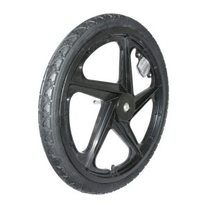 Roue Remorque Vélo 20" Moyeu Fusee Baton Plastic Noir Avec Pneu - Avec Catadioptre