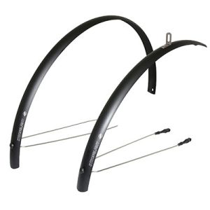 Mudguard City-Hybrid Beads 28'' Stronglight Aluminum R'Light 48 mm Matte Black (Pair) with Mount Classic Beads STAINLESS