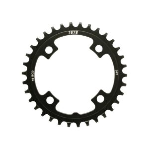 Plateau VTT 4 branches Ø 96 Pour Sunrace 34 dents Mono Mx 12-11-10V. Noir Narrow-Wide Alu Compatible Autres Marques