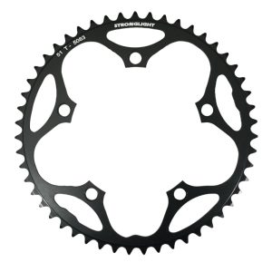 Plateau Route 5 branches Ø 130 Stronglight Dural 51 dents Noir Type Shimano 8-9V.