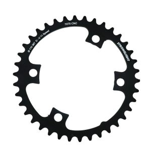 Plateau Route 4 branches Ø 110 Pour Shimano Ultegra 6800 Stronglight 38 dents Intérieur Compatible Dura-Ace 9000 Noir Alu 7075 11V.