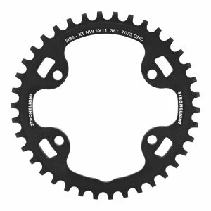 Plateau VTT 4 branches Ø 96 Pour Shimano Xt M8000-Slx M7000 Mono Stronglight 38 dents 11V. Narrow Wide Noir Non Filete