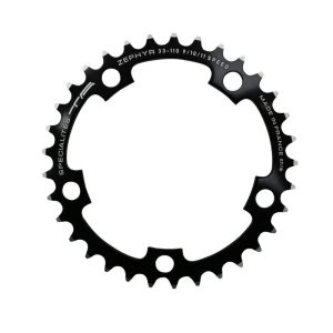 Plateau Route 5 branches Ø 110 Ta Zephyr 33 dents Intérieur Noir Alu 7075 Type Shimano 9-10V.