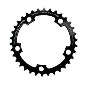 Plateau Route 5 branches Ø 110 Ta Zephyr 34 dents Intérieur Noir Alu 7075 Type Shimano 9-10V.