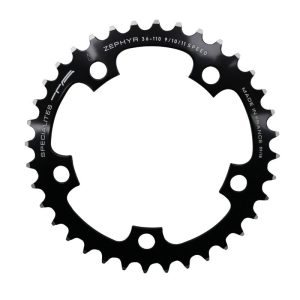 Plateau Route 5 branches Ø 110 Ta Zephyr 36 dents Intérieur Noir Alu 7075 Type Shimano 9-10V.
