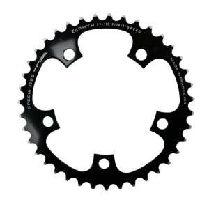 Plateau Route 5 branches Ø 110 Ta Zephyr 38 dents Intérieur Noir Alu 7075 Type Shimano 9-10V.