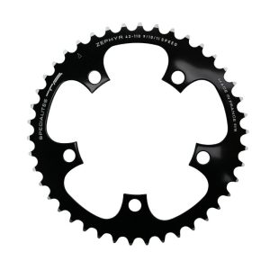 Road Chainring 5 arms Ø 110 Ta Zephyr 42 teeth inner Black Aluminum 7075 Shimano Type 9-10-speed