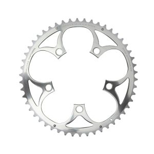 Plateau Route 5 branches Ø 110 Ta Zephyr 50 dents Extérieur Argent Alu 7075 Type Shimano 9-10V.