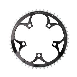 Plateau Route 5 branches Ø 110 Ta Zephyr 46 dents Extérieur Noir Alu 7075 Type Shimano 9-10V.