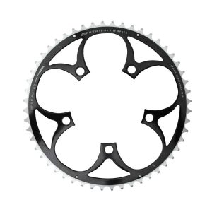 Plateau Route 5 branches Ø 110 Ta Zephyr 52 dents Extérieur Noir Alu 7075 Type Shimano 9-10V.