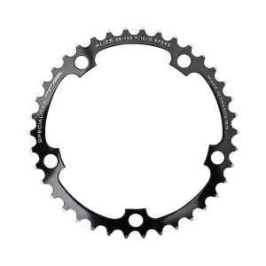 Plateau Route 5 branches Ø 130 Ta Alize 38 dents Intérieur Noir Alu 7075 Type Shimano 8-9-10V.