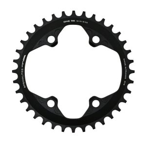 Plateau VTT 4 branches Ø 96 Pour Shimano Slx7000- Xt8000- Xtr9000 Ta One 36 dents Mono Noir Mat Alu 10-11-12V. Narrow Wide (Compatible Toute Chaîne 12V Sauf Shimano)