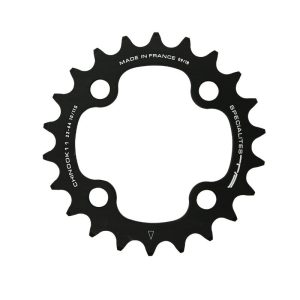 Plateau VTT 4 branches Ø 104 Ta Chinook Double-Triple 42 dents Extérieur Noir Alu Pour Shimano - Sram - Race Face - Fsa 10-11V. (Compatible Milieu En Triple Plateau)