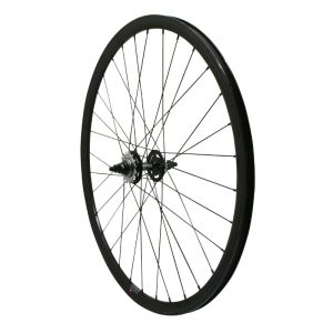 Roue Route - Fixie Patin P2R Noir Arrière Double Filetage Avec Pignon 16 dents Avec Écrous Jante 17C Profil 28 mm