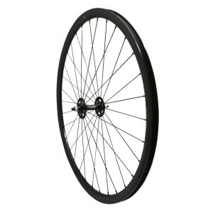 Roue Route - Fixie Patin P2R Noir Avant Avec Écrous Jante 17C Profil 28 mm