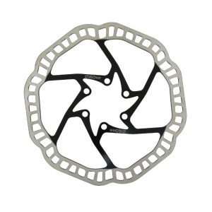 MTB Brake Rotor 6 Holes Newton Brakco Shimano Compatible and Other 160 mm Silver Centre Black + 6 Screw