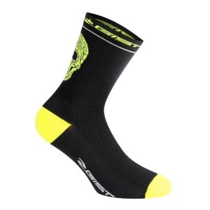 Chaussettes - Socquettes Été Gist Crane-Skull Noir-Jaune Fluo 36-39 - Hauteur 18 cm (Paire)