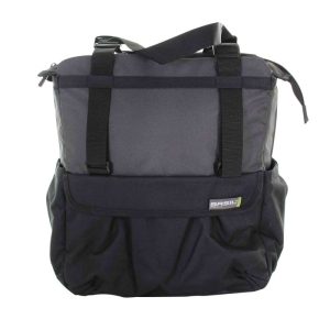 Bike Rear Side Pannier Shopper XL Black/grey Waterproof Rear Rack Mount with Hook-On 20L (32X16X37 cm)
