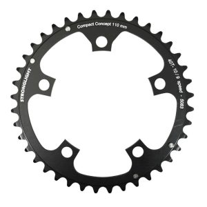 Plateau Route 5 branches Ø 110 Stronglight Dural 36 dents Intérieur Noir Type Shimano 10-9V.