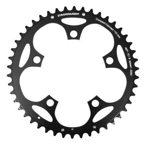 Plateau Route 5 branches Ø 110 Stronglight Dural 46 dents Extérieur Noir Type Shimano 10-9V.